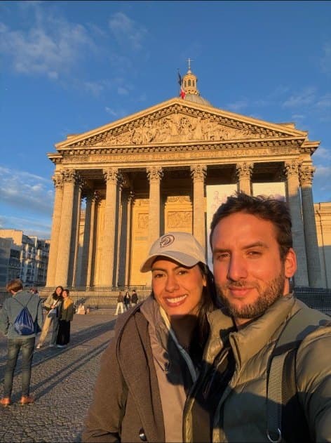 JP and a friend in front of the Panthéon in Paris